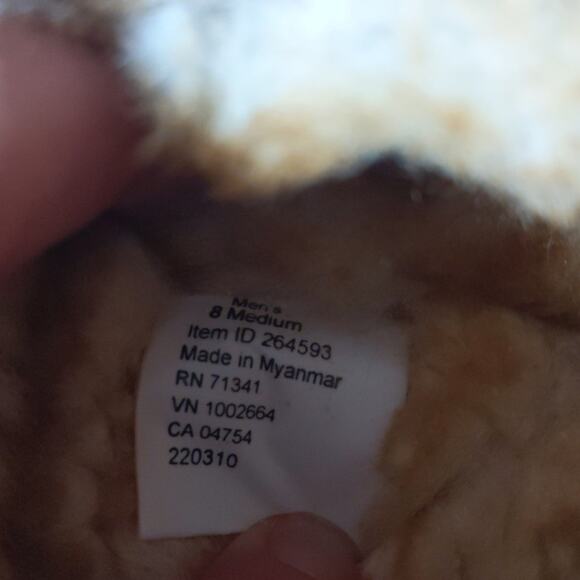 L.L.Bean Wicked Good Moccasin Slippers Men's Sz 8 Genuine Shearling Fur Suede - Picture 8 of 13